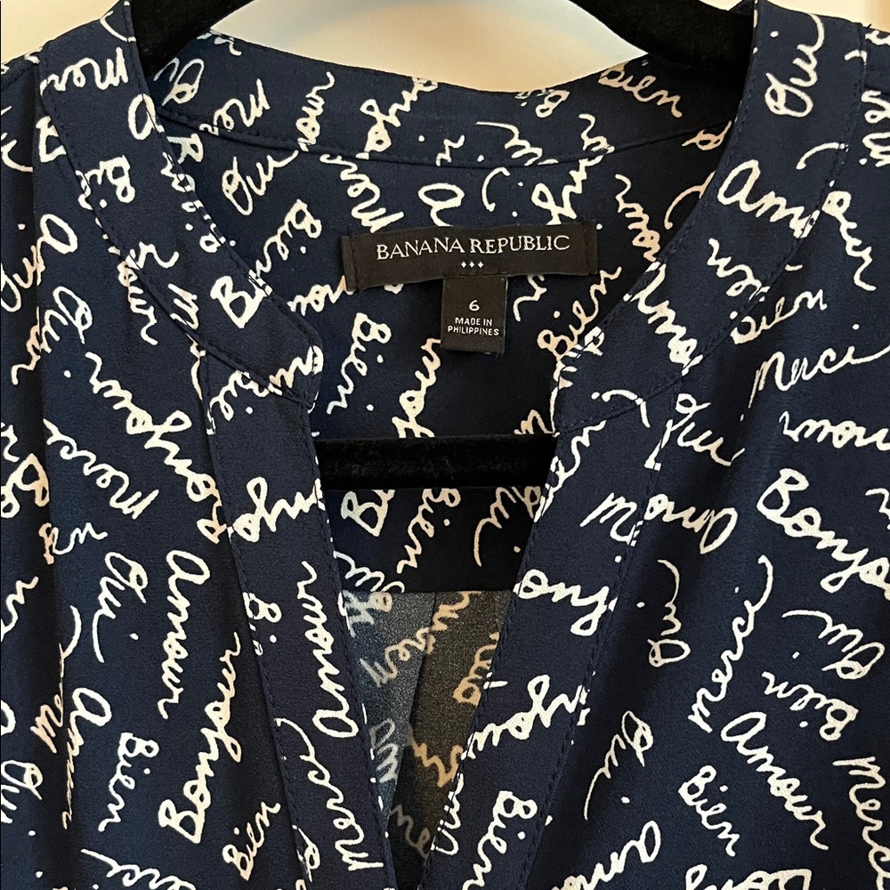 Banana Republic Navy and White Mini Dress